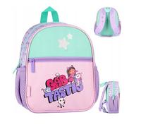 St.Majewski - Sac à dos pour enfant - Sac d'école maternelle avec imprimé - Sac à dos pour garçon - Cadeau pour enfant avec pendentif lumineux - Motif Gabbys Dollhouse