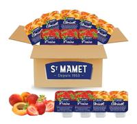 ST MAMET - 30 barquettes préparation de fruits fraise et abricot 25 g