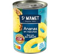 ST MAMET - Ananas en Tranches Sans Sucres Ajoutés, Saveur Naturelle et Fraîcheur (Boîte 345g) - Le Lot De 4