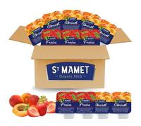 ST MAMET | Assortiment de 30 Barquettes de confiture de Fraise & Abricot | Doses individuelles de 25 g
