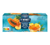 ST MAMET - Cocktail Exotique en Fruits au Sirop, Fraîcheur Tropicale Prête à Déguster (3x125g) - Lot de 4 - vendu par Lot
