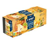 ST MAMET - Délice Fruité en Cocktail au Sirop, Texture Tendre et Rafraîchissante (3 x 125g) - Le lot de 4