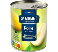 ST MAMET - Délices de Poire Williams en Moitiés, Texture Fondante au Sirop Doux (Boîte 850g) - Le Lot De 3