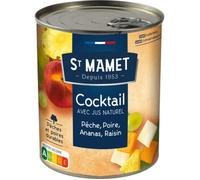 St Mamet Fruits au sirop Cocktail Pêche Poire Ananas Raisin 500g