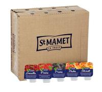 St MAMET les Vergers - Confiture de Fruits Assortis Abricot/Fraise/Prune/Groseille/Pêche - Lot de 150 pots en plastiques de 25 grammes