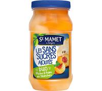 St MAMET les Vergers - Les Fruits en morceaux - Les Sans Sucres Ajoutés - Duo Pêche - Poire en Tranche