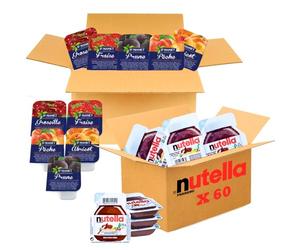 St MAMET/NUT | Assortiment de 120 Barquettes de Pâte à tartiner, Confitures et Gelée | Portions individuelles pour un plaisir sans excès, idéal pour la restauration et les Airbnb