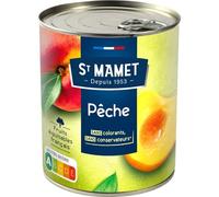 ST MAMET - Pêches au Sirop Doux, Saveur Fruitée Texture Fondante, Boîte 475g - Lot De 3