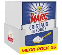 St Marc Cristaux de Soude Nettoyant Multi-Usage 100% d'Origine Naturelle lot de 6x 680g - Dégraisse, Débouche et Nettoie les extérieurs
