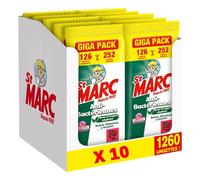 ST MARC Lot de 10 Lingettes nettoyante Désinfectante, Anti-Bactériennes, 126 lingettes