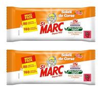 ST MARC Lingettes Soleil de Corse compostables Sachet de 80 lingettes larges (=160 normales)