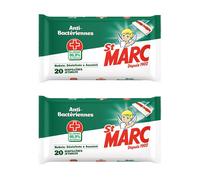 ST MARC Lot de 2 Serpillères jetables Imprégnées Anti-Bactériennes - 20 Serpillères