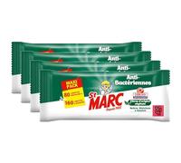 St Marc lot de 4 sachets de 80 Lingettes Nettoyantes et Désinfectantes Antibactériennes