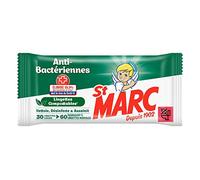 ST MARC Sachet de 60 lingettes normales (=30 larges) Lingettes Compostables Anti-Bactériennes