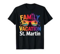 St Martin Vacances en Famille Tropical Island Beach Sunset T-Shirt