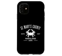 St Mary's County Maryland USA Crabe Design Coque pour iPhone 11