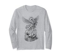 St Michael vaincre Le Diable Vintage archange Guerrier Manche Longue