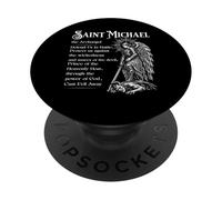 St Michel Archange Defend Us in Battle Catholic Prayer PopSockets PopGrip Adhésif