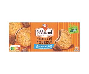 ST MICHEL - Biscuits Galettes Fourrées Chocolat Au Lait, Paquet 6x2 Biscuits 240g - Lot De 4