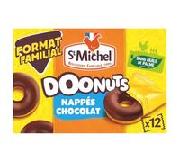 ST MICHEL Doonuts Nappés Chocolat - 360g - Format familial 12 unités - Gâteaux moelleux sans huile de palme - Fabriqué en France - Lot de 3