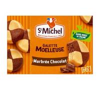 ST MICHEL - Galette Moelleuse Marbrée Chocolat, Gourmande et Fondante, 180G - Lot De 4