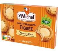 St Michel - Galettes Moelleuses Tigrées - Gâteaux avec Nappage au Chocolat Blanc - Recette Authentique - 180 G