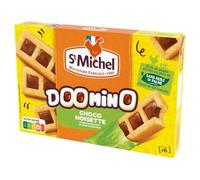 ST MICHEL Gâteaux Doomino Chocolat Noisette - Biscuits moelleux fourrés au cacao et noisette - Pack de 6 unités - 180g - Lot de 4