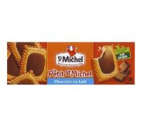 St Michel - Le Petit St Michel - Biscuits au Chocolat au Lait - Pur Beurre - Farine de Blé Français - Recette Authentique - 132 G