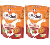 St Michel - Les Mini Galettes à la Tomate et Herbes de Provence - Gâteaux Apéro Croustillants - Farine de Blé Français - Au Sel de Guérande - 100 G (Lot de 2)