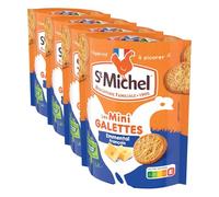 St Michel - Les Mini Galettes à l'Emmental - Gâteaux Apéro Croustillants - Farine de Blé Français - Au Sel de Guérande - 100 G (Lot de 4)