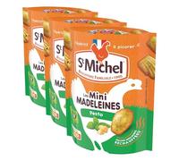 St Michel - Les Mini Madeleines au Pesto - Gâteaux Apéro Moelleux - Farine de Blé Français - Au Sel de Guérande - 100 G (Lot de 3)