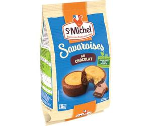 ST MICHEL - Savaroises Chocolat, Gâteau Moelleux Savoureux, 220g - Lot De 4