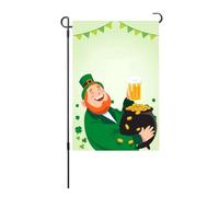St. Paddy ' s Day Garden Flag Double Sided | Machine Washable Irish Lawn Decor for Yard/Porch/Balcony | Colorfast Polyester, 17.7x11.8 Inch Outdoor Party Flag (S16)