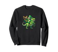 St Paddys Day Paresseux chevauchant Un Dinosaure T-Rex Sweatshirt