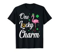St Paddys Day Squad One Lucky Charm Irish Flamingo Funny T-Shirt