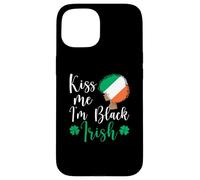 St Patrick Afro African Pride Kiss Me I'm Black Irish Coque pour iPhone 15