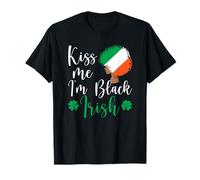 St Patrick Afro African Pride Kiss Me I'm Black Irish T-Shirt