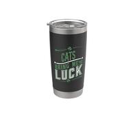 St Patrick Day Cats Bring Me Luck Clover Gobelet isotherme en acier inoxydable double paroi