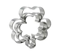 St Patrick Day Cookie Cutter Set - 3 Piece Stainless Steel | Clover And Four Leaf Clover Shapes,Irish Baking Gadget For Fondant, Bread, Cookies, Cake, Dessert, Kitchen Tool For Home Baking Parties