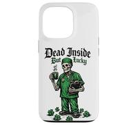 St Patrick Day Dead Inside But Lucky Doctor Squelette Nurse Coque pour iPhone 13 Pro