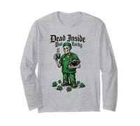 St Patrick Day Dead Inside But Lucky Doctor Squelette Nurse Manche Longue
