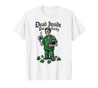 St Patrick Day Dead Inside But Lucky Doctor Squelette Nurse T-Shirt
