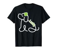 St Patrick Day Dog Line Lucky Saint Pattys Kids Women Men T-Shirt