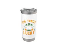 St Patrick Day Gin Tonics Are Lucky Ireland Gobelet isotherme en acier inoxydable double paroi