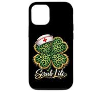 St Patrick Day Nurse Scrub Life Léopard Trèfle Coque pour iPhone 12/12 Pro