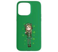 St-Patrick Esthétique Trèfle Anime Little Lucky Girl Coque pour iPhone 15 Pro Max