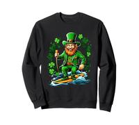 St Patrick Hawaï hawaïen Surf Hommes Femmes Leprechaun Sweatshirt