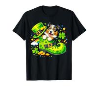 St Patrick’s Day Irish Australian Shepherd Leprechaun Shoe T-Shirt