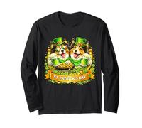 St Patrick’s Day Irish Shetland Sheepdog Beer Shamrock Men Manche Longue