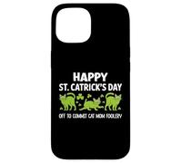 St Patricks Cat Mom Off to Commit Irish Foolery St Catrick Coque pour iPhone 15